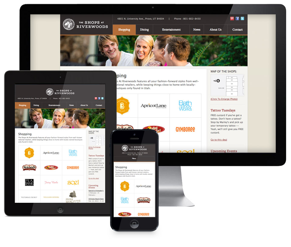 Shops at Riverwoods Responsive Website Design Sample